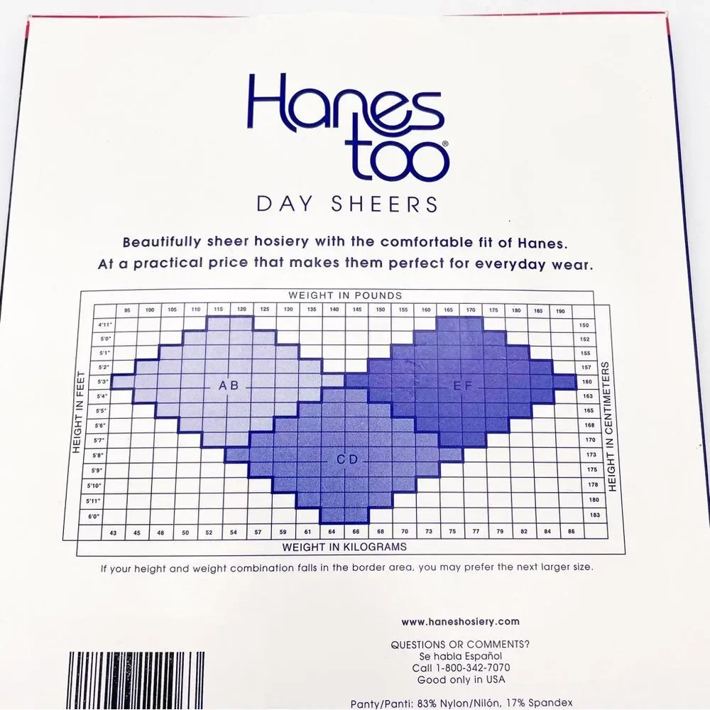 NWT Vintage Hanes Too Day Sheers Barely There Control Top Pantyhose Size C/D NEW